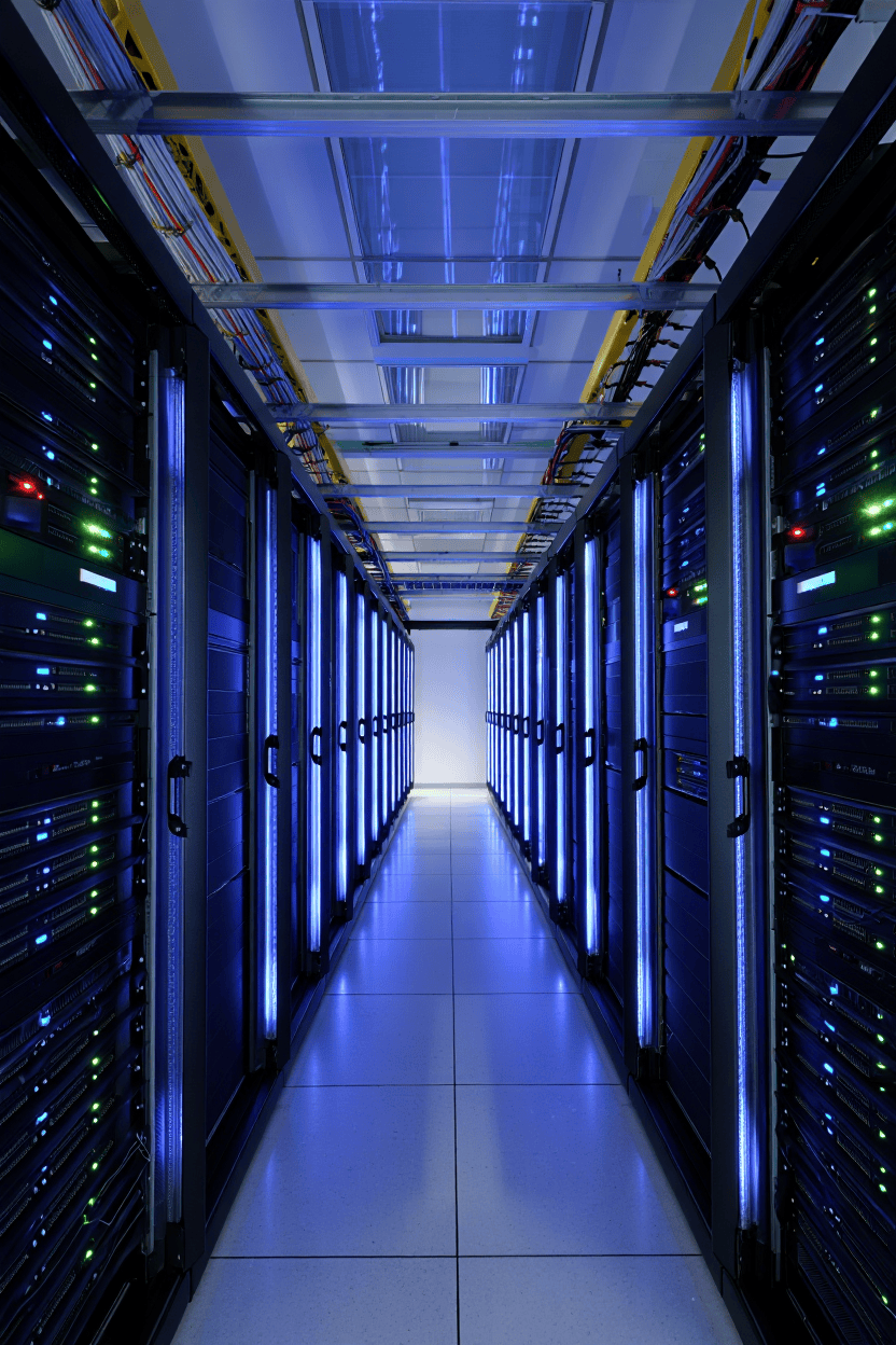 Large data center server room