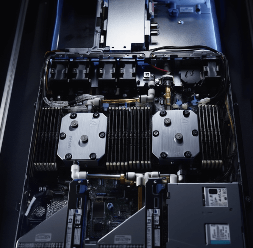 Close up of equipment inside a Data Center