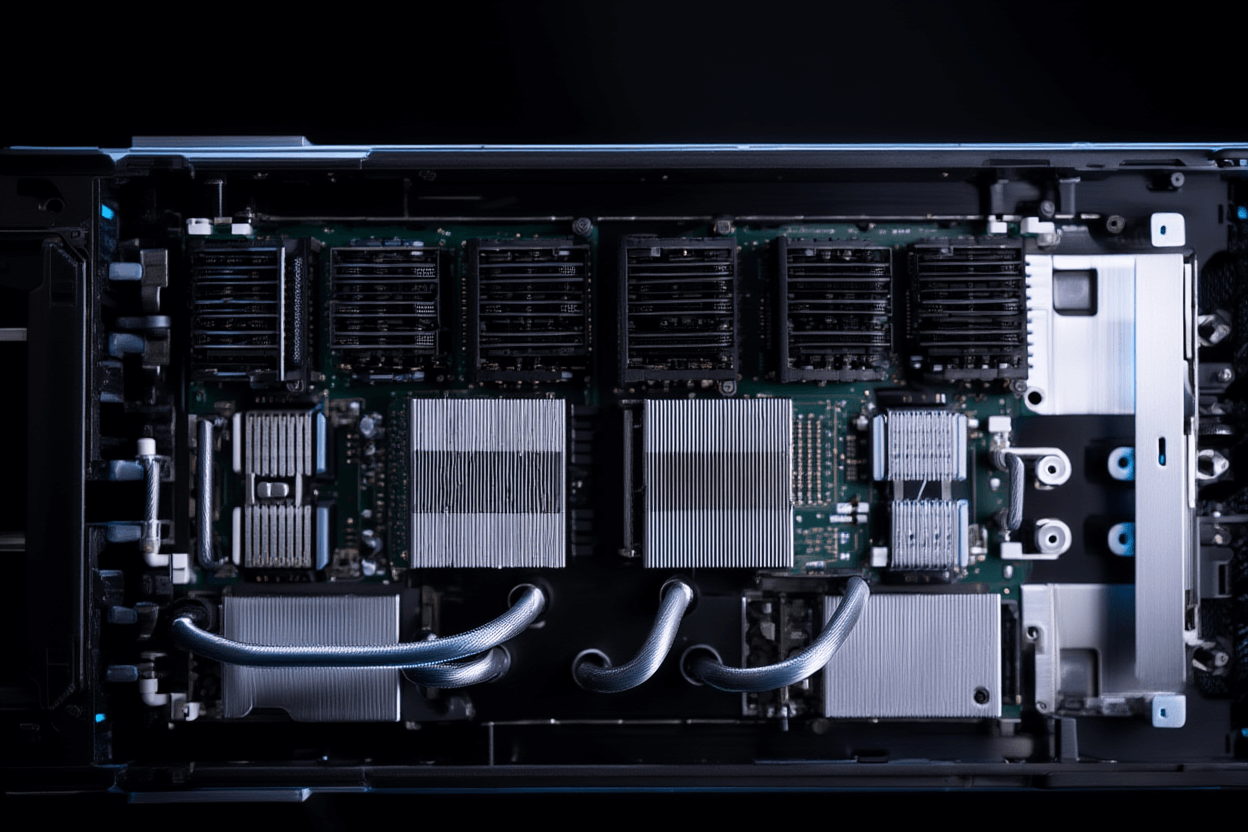 Close up of equipment inside a Data Center