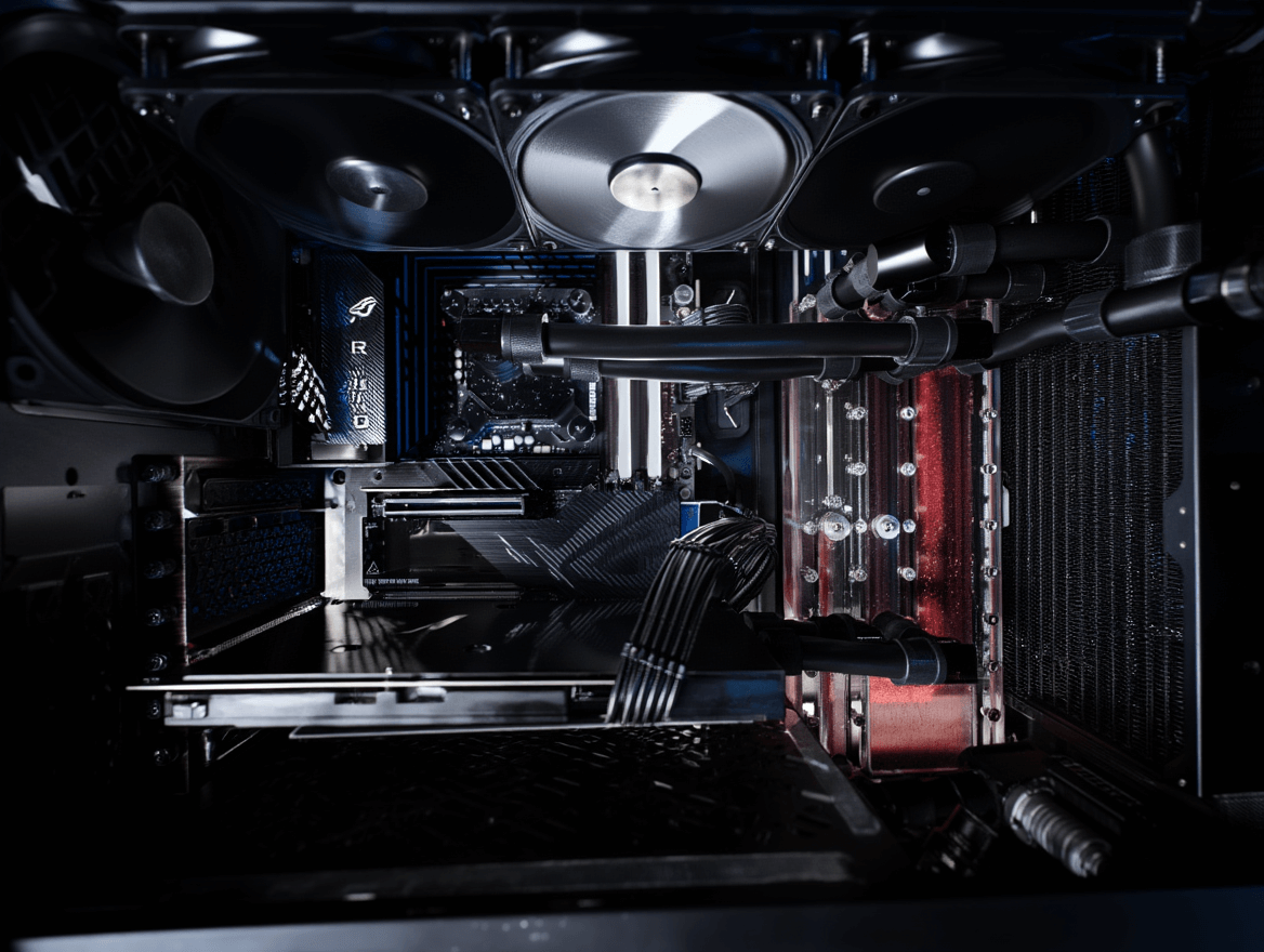 Close up of inside HPC Gaming equipment