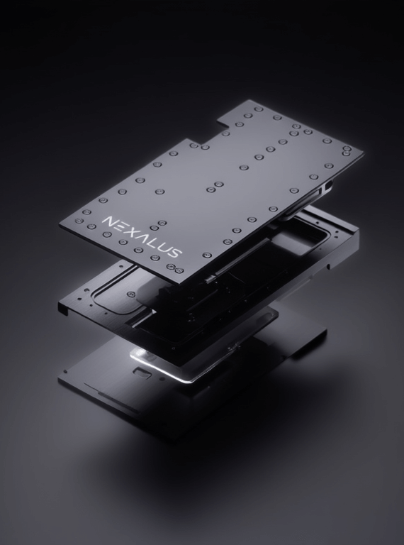 A piece of Nexalus equipment, set against a dark background